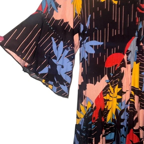 Loralette Black High Low Dress with Bold Floral Print NWOT💕 - Picture 4 of 7